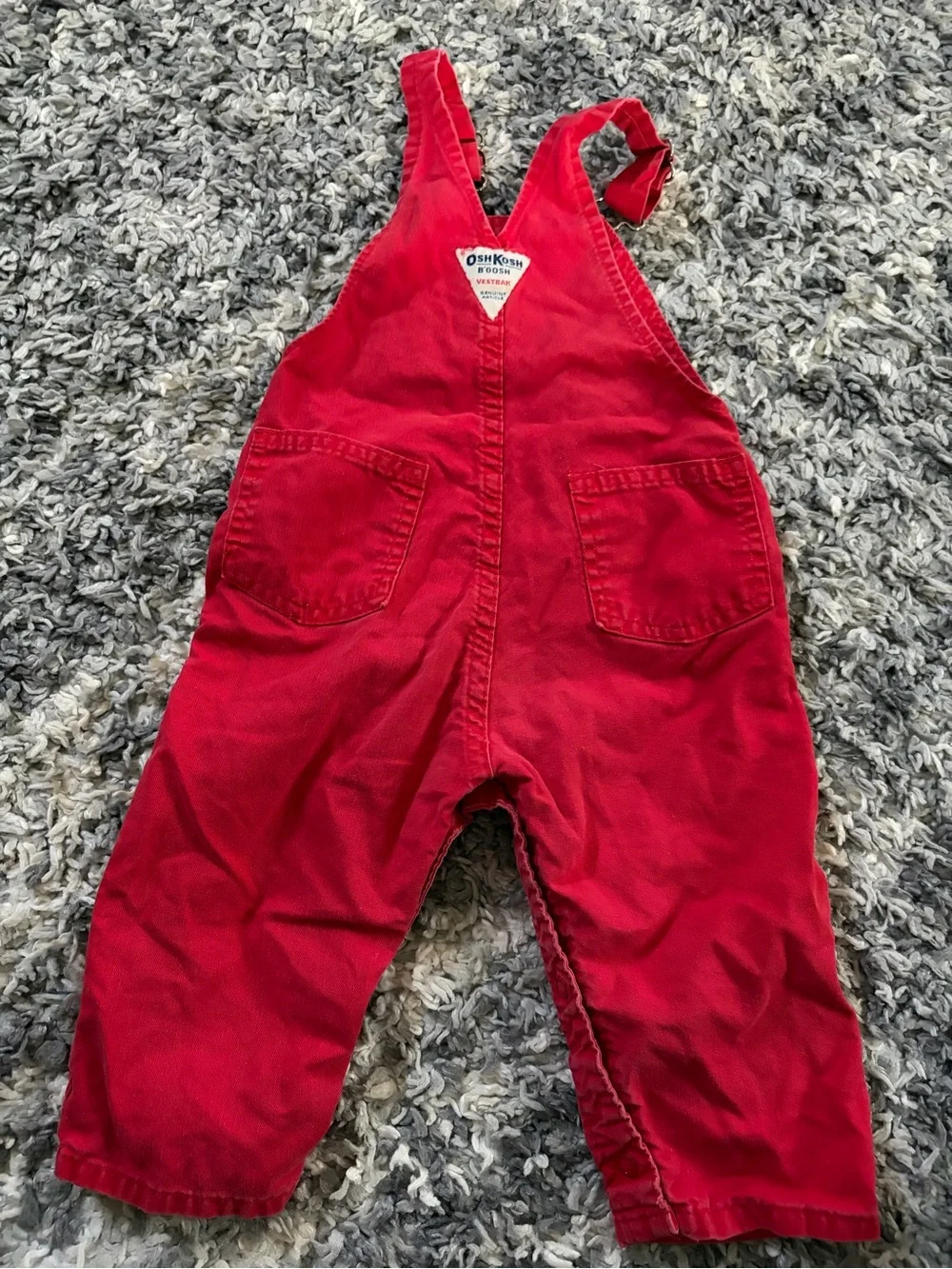 Osh Kosh B’Gosh Vintage Red Overalls Sz 24 months